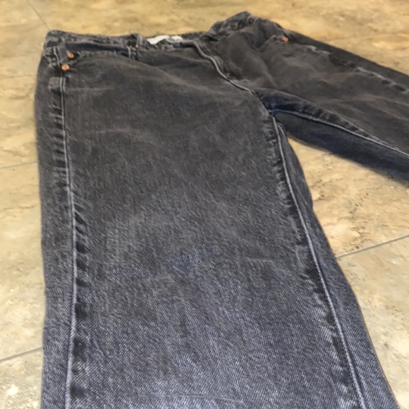Garage Acid Wash Black Denim Mom Jeans - Picture 2 of 6